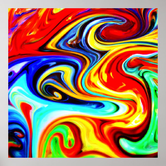 Abstract Colour Symphony Design Poster (Front)