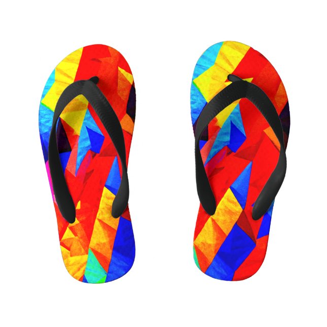 Abstract Colour Symphony Kid's Jandals (Footbed)