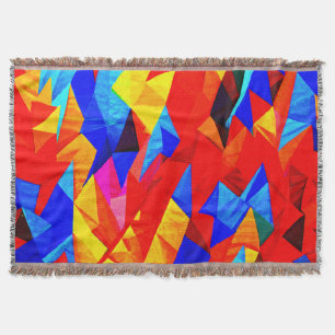 Abstract Colour Symphony Throw Blanket