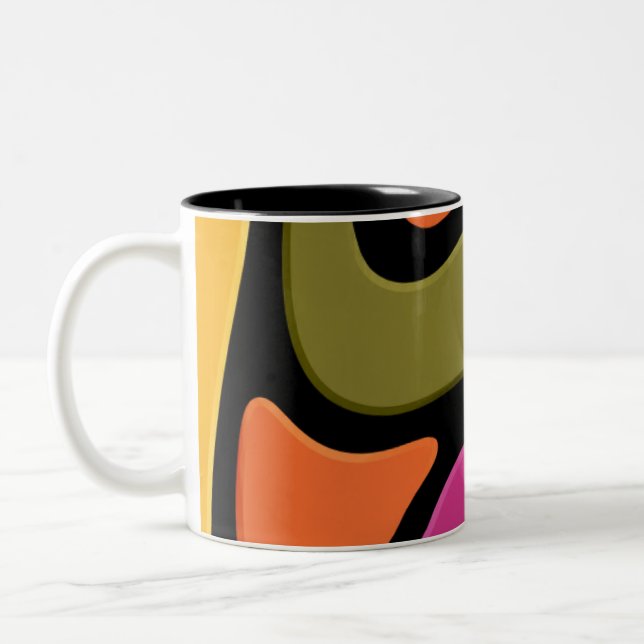 Abstract colour wave coffee mug. Two-Tone coffee mug (Left)