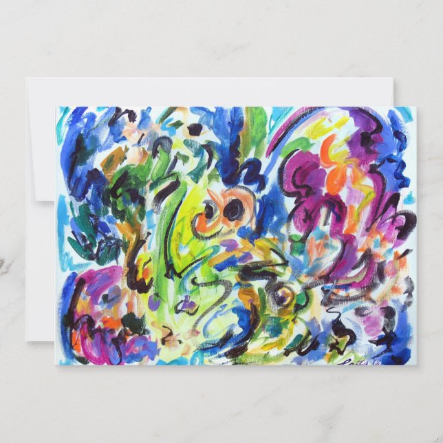 Abstract "Colour Whirl" Invitation (Front)
