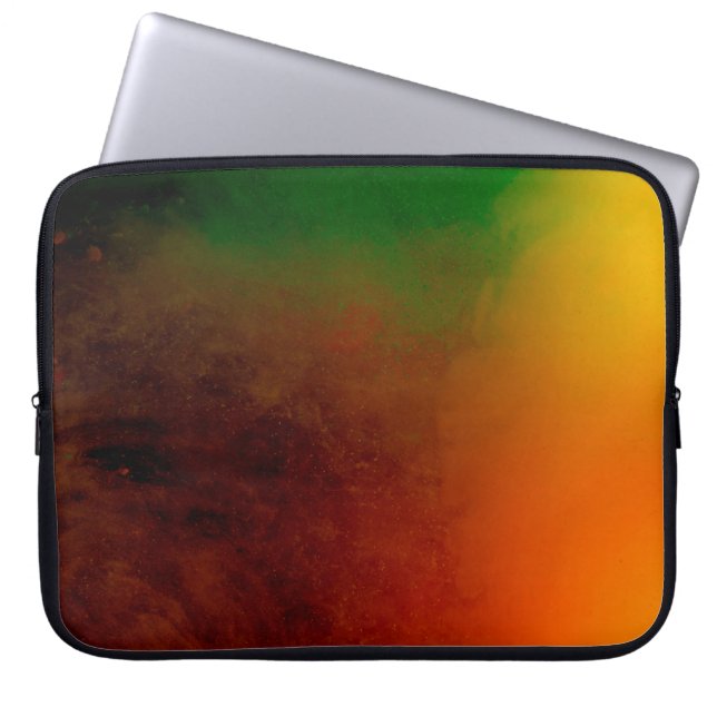 abstract coloured dust explosion on a black backgr laptop sleeve (Front)