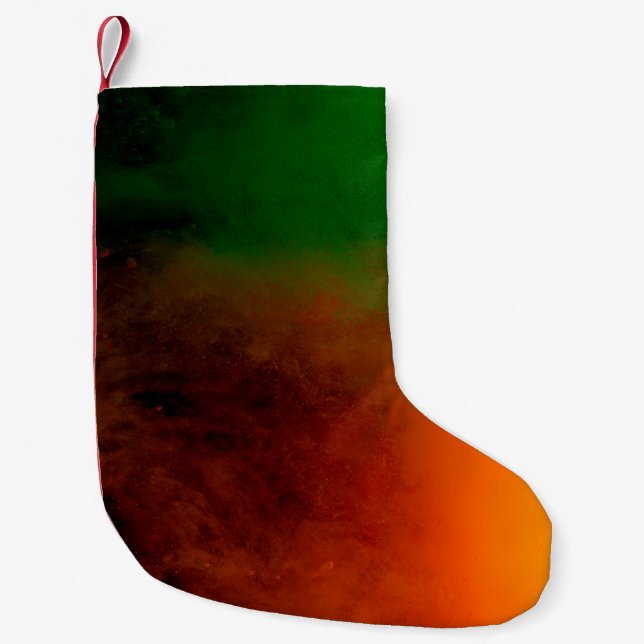 abstract coloured dust explosion on a black backgr small christmas stocking (Front)