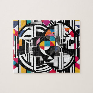 Abstract Coloured Modern Chaos Intrigue Jigsaw Puzzle