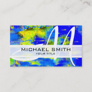 Abstract Coloured Modern Monogram #12 Business Card