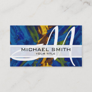 Abstract Coloured Modern Monogram #30 Business Card