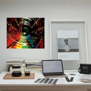 Abstract Coloured Pencil Rainbow Poster