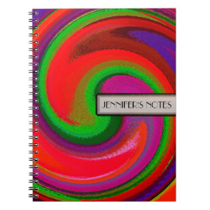 Abstract Coloured Swirl Art Background #3 Notebook