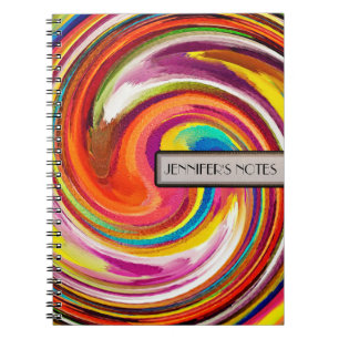 Abstract Coloured Swirl Art Background #4 Spiral Notebook