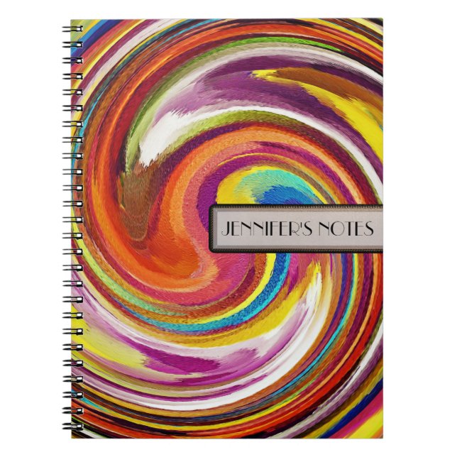 Abstract Coloured Swirl Art Background #4 Spiral Notebook (Front)