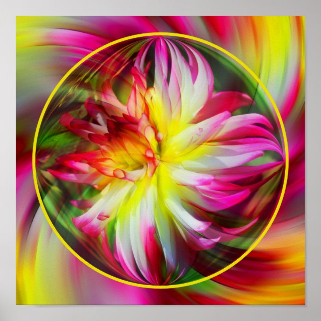 Abstract Coloured Swirls Frame Add Your Photo Poster (Front)