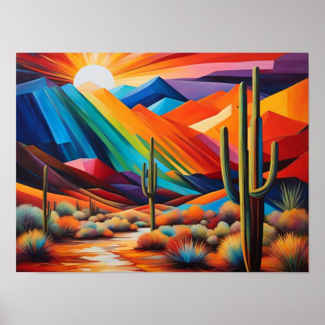 Abstract Colourful Arizona Poster (Front)