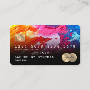 Abstract colourful  art Credit Card Style Gold