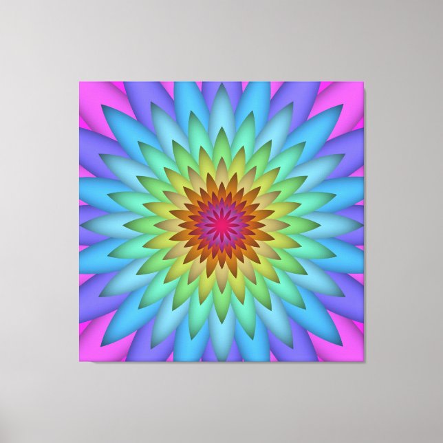 Abstract Colourful Art Flower Canvas Print (Front)