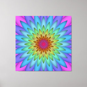 Abstract Colourful Art Flower Canvas Print