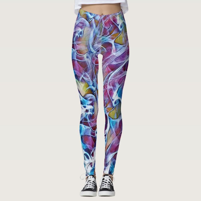 Abstract Colourful Art Leggings (Front)