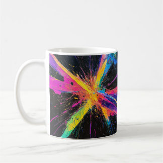 Abstract Colourful Art Mug, Splatter Paint Design Coffee Mug