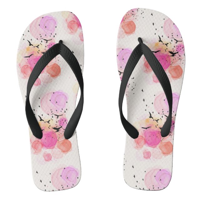 Abstract colourful birds pattern jandals (Footbed)