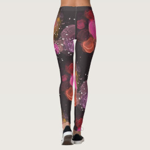 Abstract colourful birds pattern leggings