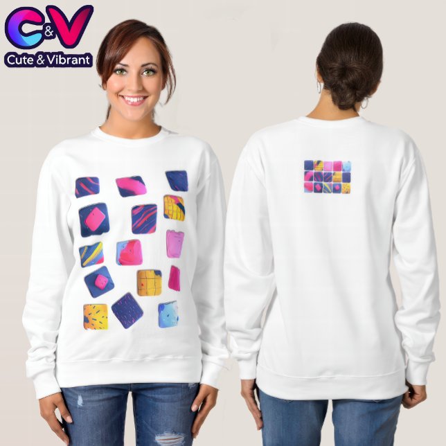 Abstract Colourful Blocks Pattern Sweatshirt (Creator Uploaded)
