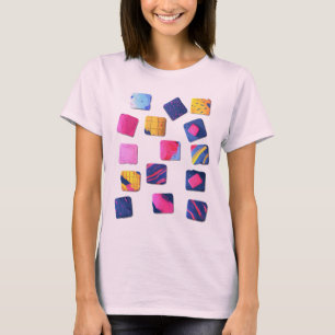 Abstract Colourful Blocks Pattern T-Shirt