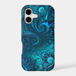 Abstract Colourful Blue & Teal Spiral Pattern