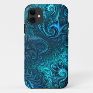 Abstract Colourful Blue & Teal Spiral Pattern Case-Mate iPhone Case