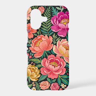 Abstract Colourful Boho Floral Peonies iPhone Case