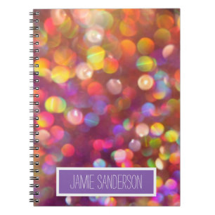 Abstract Colourful Bokeh Add Your Name Notebook