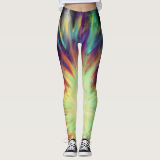 Abstract colourful bold swash leggings