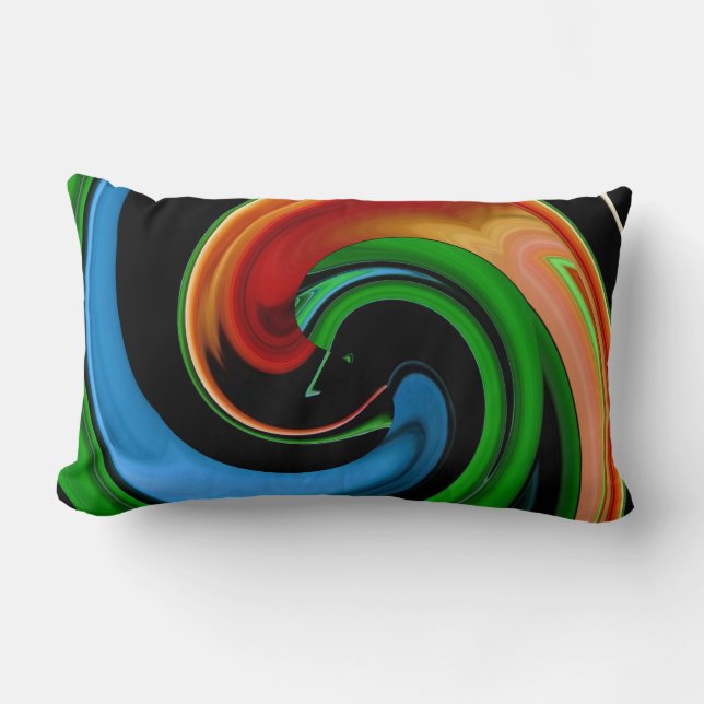 Abstract Colourful Cartoon Face Throw Pillow (Front)