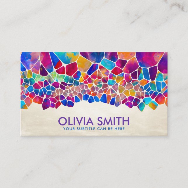 Abstract colourful Cells Business Card (Front)
