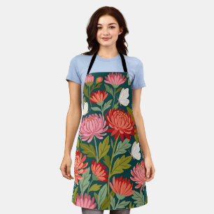 Abstract Colourful Chrysanthemums Butterflies Apro Apron