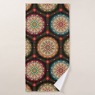 abstract colourful circle bunch pattern background bath towel