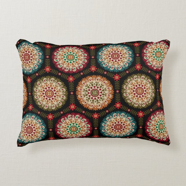 abstract colourful circle bunch pattern background decorative cushion (Front)