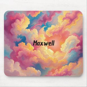 Abstract Colourful Clouds Mouse Pad