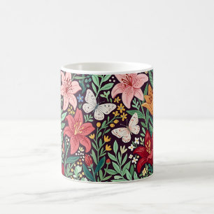 Abstract Colourful Cottagecore Lilies Coffee Mug