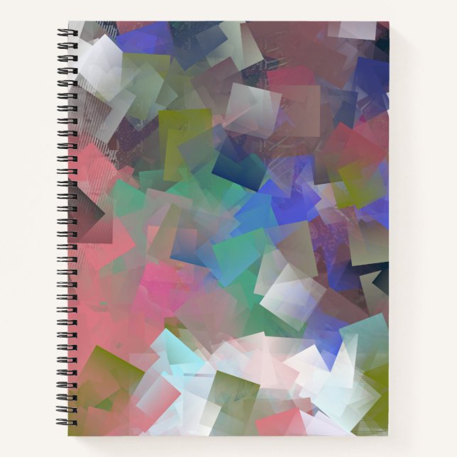 Abstract Colourful Cubes Notebook (Front)