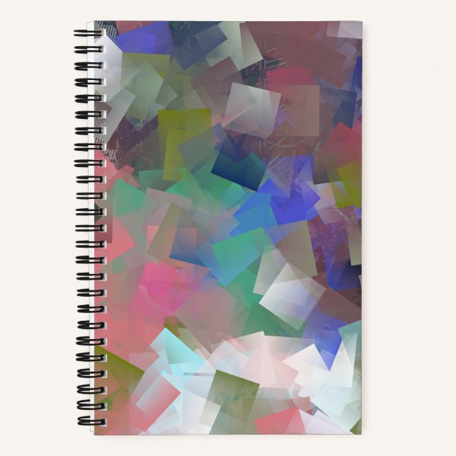 Abstract Colourful Cubes Notebook (Front)