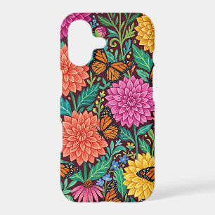 Abstract Colourful Dahlia Butterflies iPhone Cases