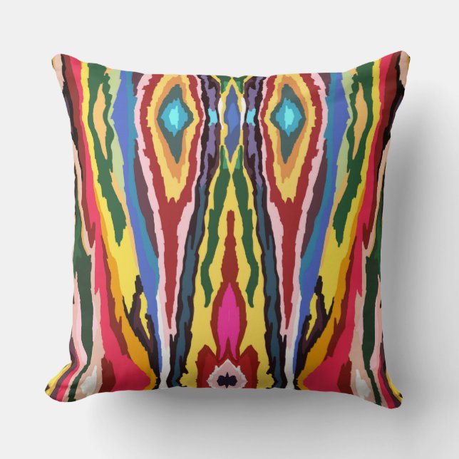 Abstract Colourful Design Cotton Throw Pillow (Front)