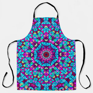 Abstract Colourful Digital Decorative Flower. Geom Apron