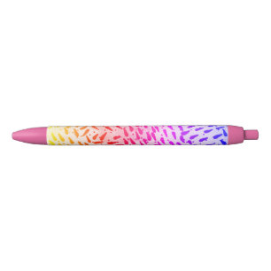 Abstract Colourful Dots Black Ink Pen