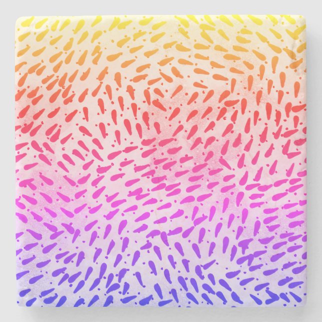 Abstract Colourful Dots Stone Coaster (Front)