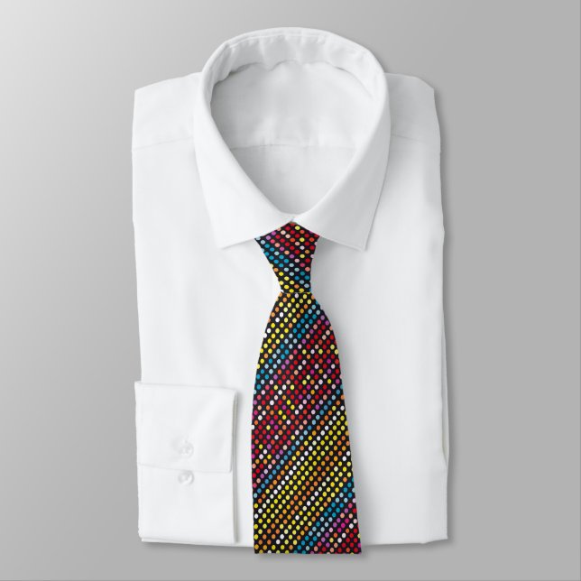Abstract Colourful Dotted Pattern Tie (Tied)