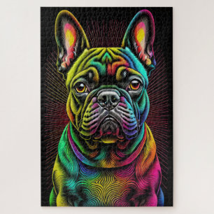 Abstract Colourful Drawing of A French Bulldog Jigsaw Puzzle