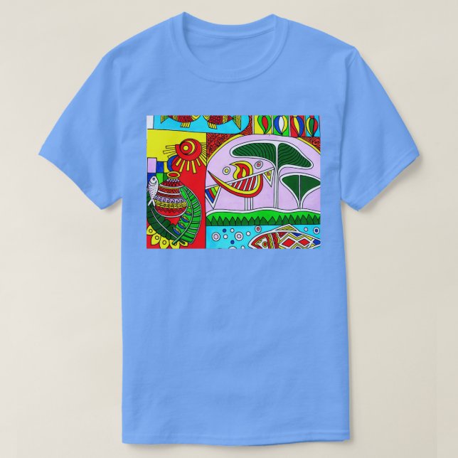 Abstract Colourful Drawn Art T-Shirt (Design Front)