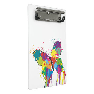 Abstract Colourful Drip Paint Butterfly Mini Clipboard