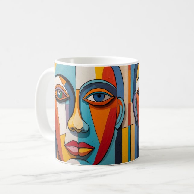 Abstract Colourful Face Art Coffee Mug (Front Left)