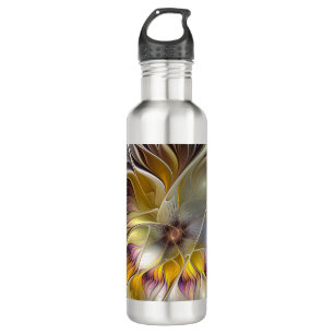 Abstract Colourful Fantasy Flower Modern Fractal 710 Ml Water Bottle